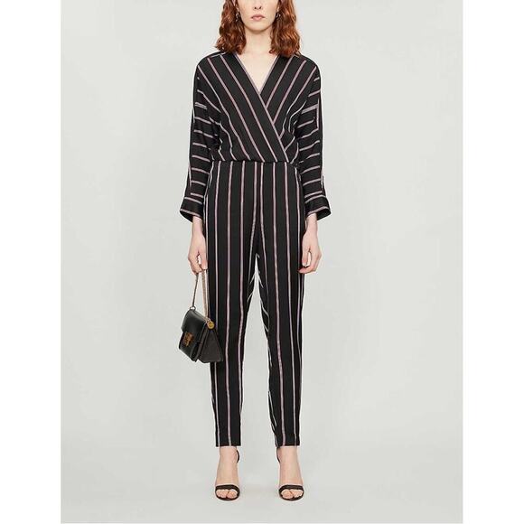 NEW Maje Pandomi Woven Striped Jumpsuit Sz 1/ Small - Picture 1 of 9
